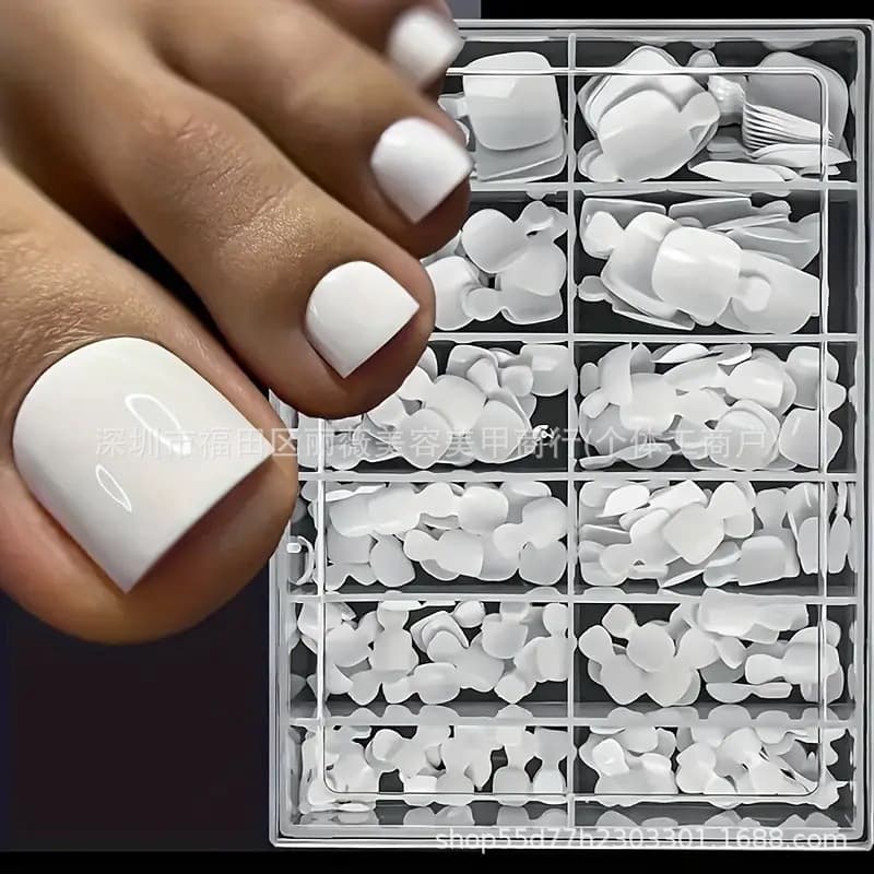 Cross-border Nail Art Toe Nail Tips White Nail Tips Short Nail Tips Toe Nail Tips Seamless Toe Nail Tips French 240