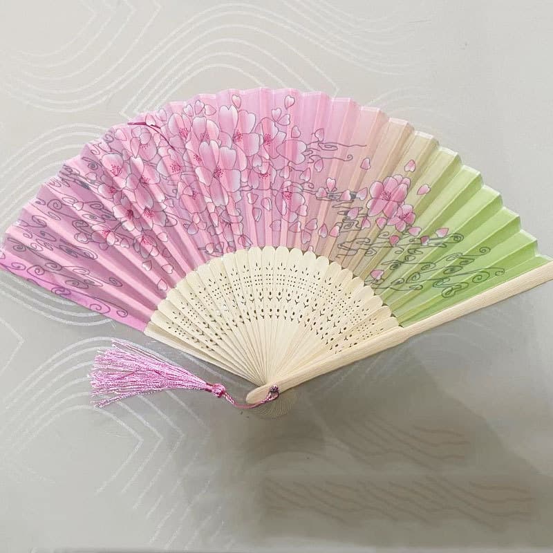 Chinese Style Folding Fan Dance Fan for Women Summer Foldable Fan Vintage Cloth Classical Ancient Style Folding Fan