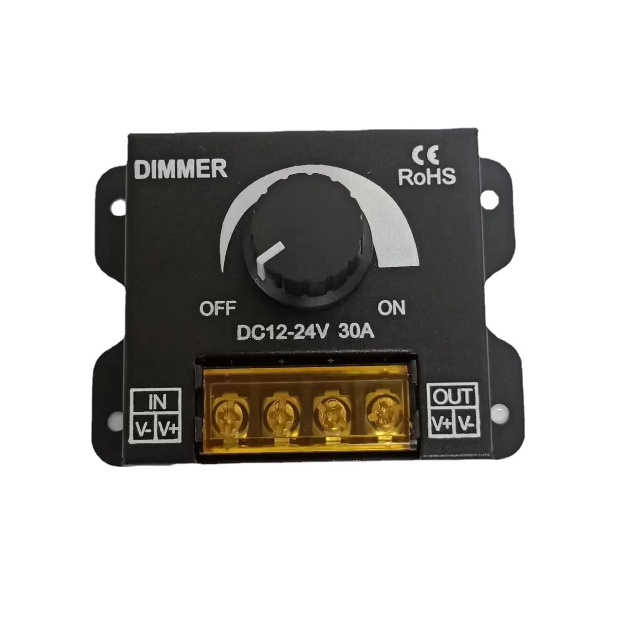 LED Flexible/Rigid Strip Dimmer Brightness Controller, 12V/24V 30A DIMMER, Knob Switch