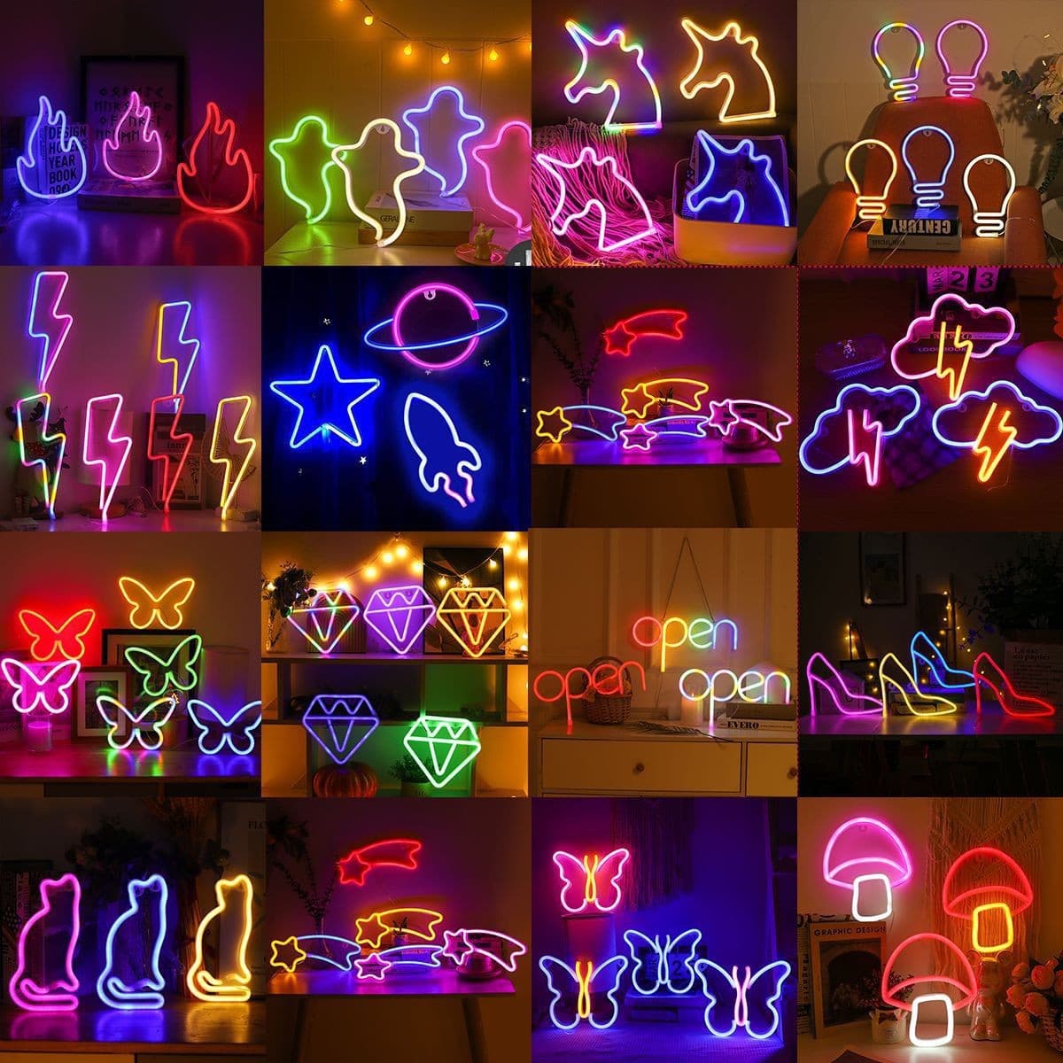 Neon Night Light LED Decorative Lamp Amazon Popular Atmosphere Decoration Light Internet-Famous Photo Wall Glowing Neon Light