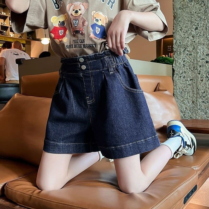Children Korean Style Denim Shorts, Fashionable Summer Thin Jeans for Girls, Trendy Hot Pants for Older Kids