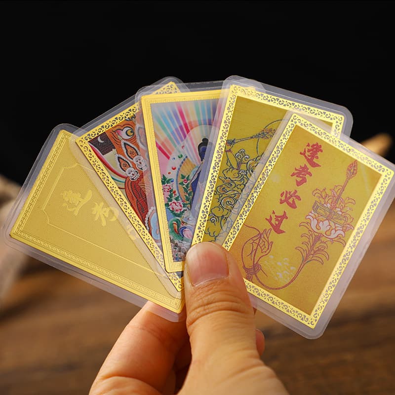 Lhasa Zhaji Card, Zhaji Lhamo Gold Card, New Portable Gold Card from Tibetan Wealth Temple with Manjushri Blessings