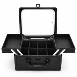 Makeup Case Large Capacity Beauty Storage Box with Light & Mirror, Magnetic Detachable Cosmetics Portable Carry Storage Box