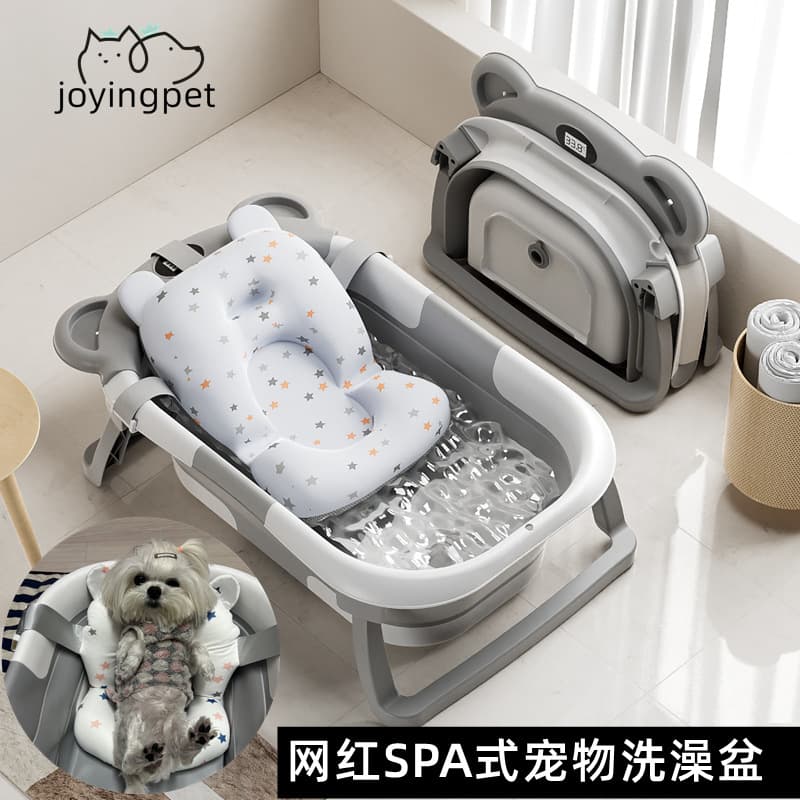 Pet Bath Tub for Cats, Cat Bathtub, Dog Bathing Bucket, Anti-Escape Wash Basin, Foldable