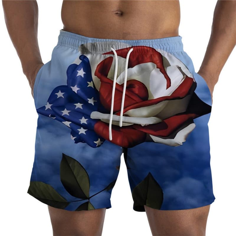 2026 cross-border summer new men's beach shorts 3D digital printing quick-drying casual straight beach shorts