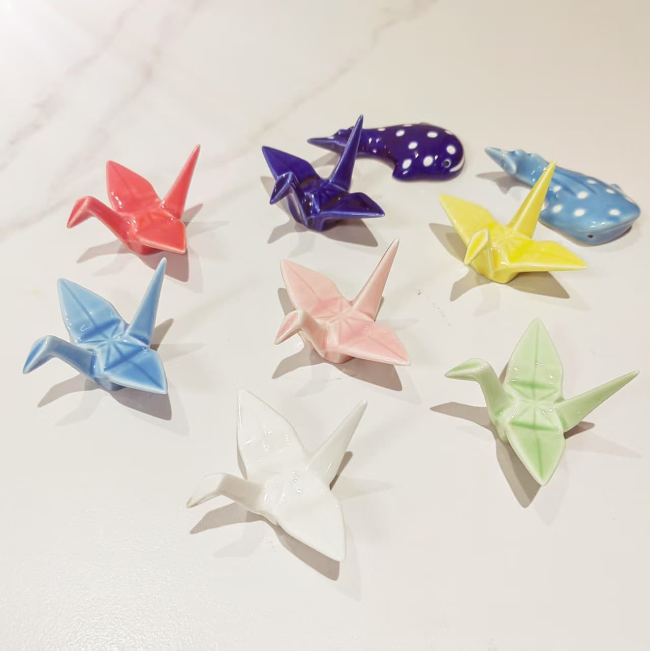 Japanese-style Ceramic Origami Crane Chopstick Holder, Creative Animal Chopstick Rest, Cute Couple Gift, Home Decoration Small Present
