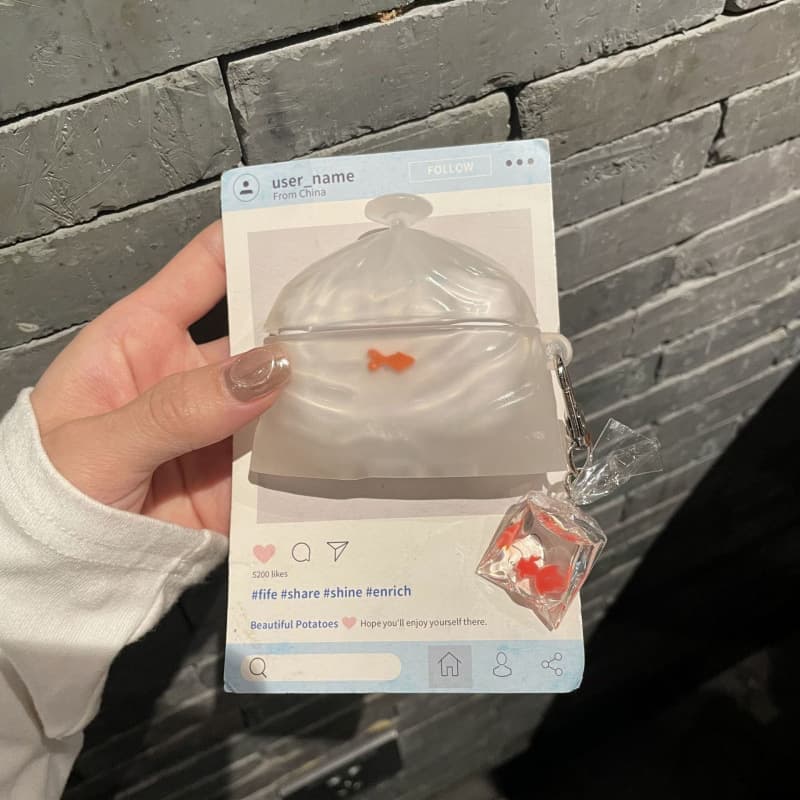 Good Luck Little Koi Fish Case Compatible with AirPods 4th Generation Apple Bluetooth Earbuds, AirPods Pro 2 Pendant Pouch, 3rd Generation