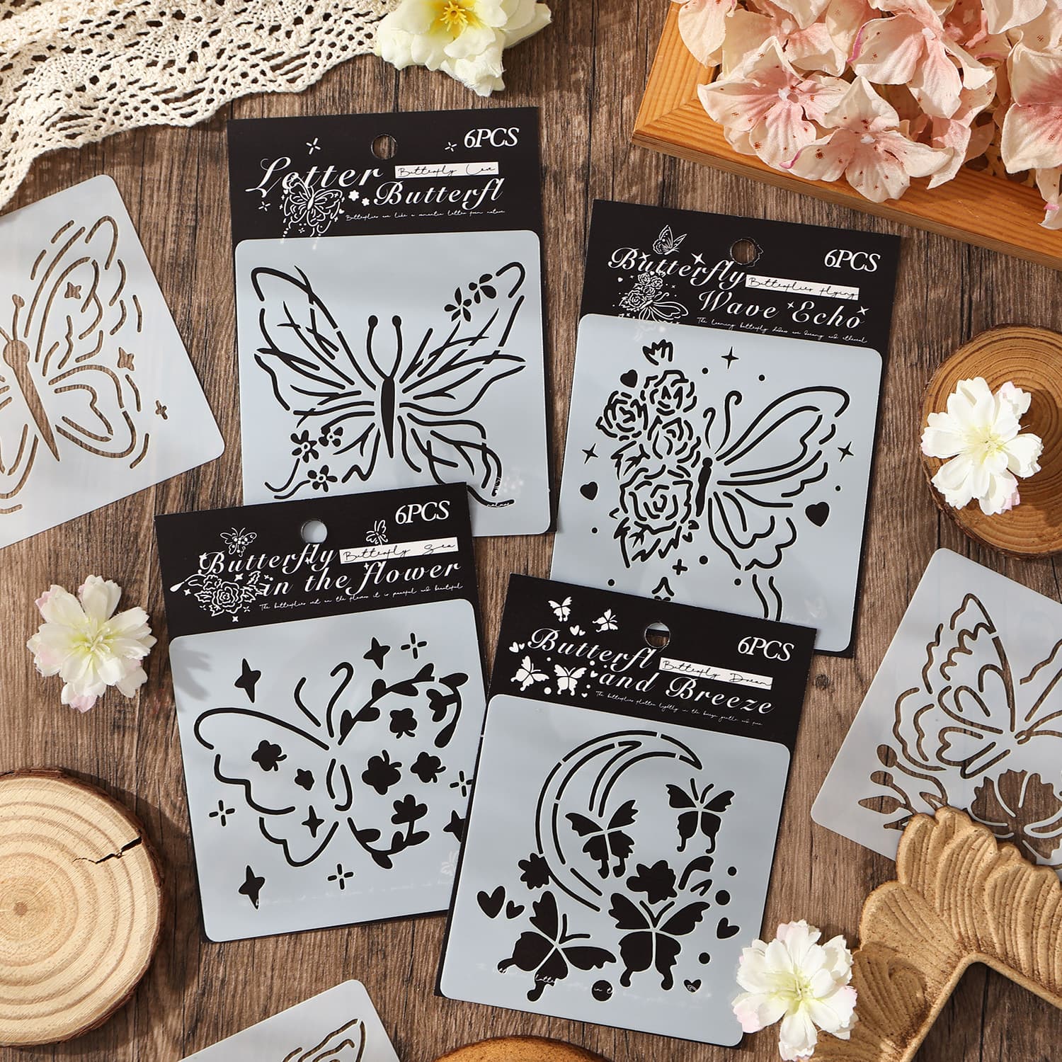 Butterfly Dance Handwritten Newspaper Painting Template Pet Washable Template Cross-Border Handbook Painting Inkjet Template Butterfly