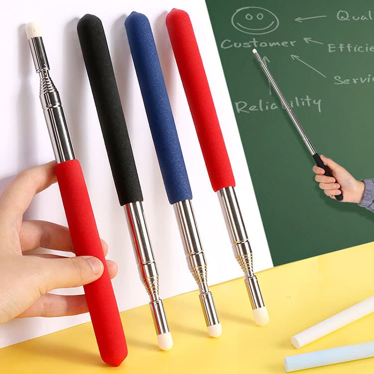 Retractable Teacher Pointer for Blackboard, Touch-Screen Sensitive Teaching Stick, Rod, Baton for Classroom Use