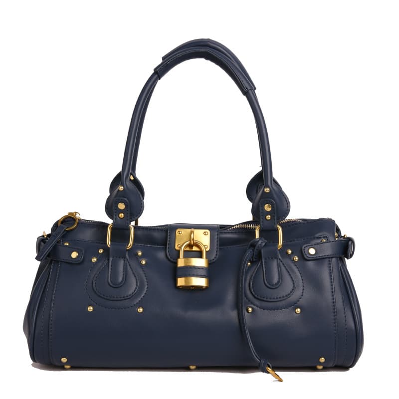 Crossbody Bag Autumn Winter New Rivet Single Shoulder Trendy Lock Head Underarm Fashion Handbag Retro Stylish Women's Bag