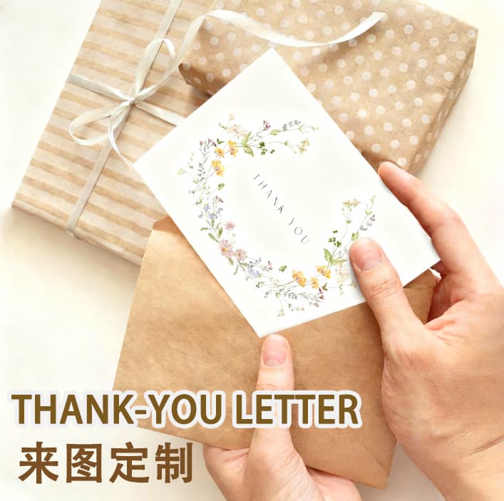 Cross-border Amazon English blessing card thank you letter envelope high-end customized Thanksgiving thankyou card