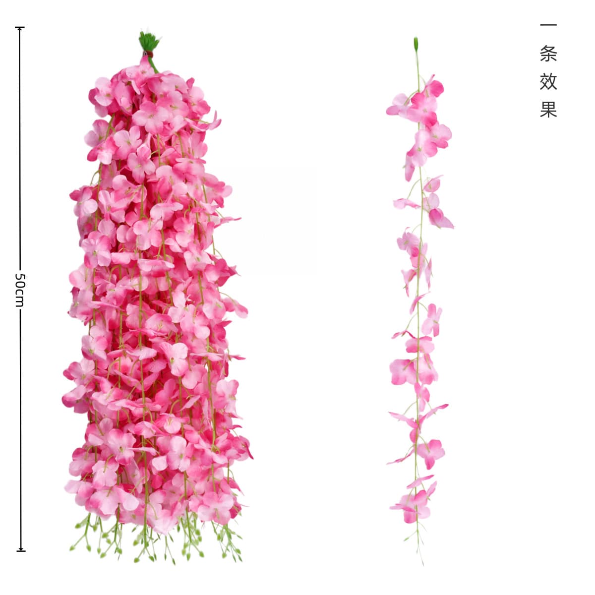 Wedding Decoration Flower Garland Artificial Wisteria Bean Flower Popular Ceiling Wisteria Corridor Wholesale Long Artificial Wisteria Flowers