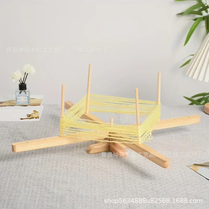 Cross-Border Wooden Yarn Winder, Home Wooden Handmade Yarn Ball Holder, Spinning Frame for Wool Shaping