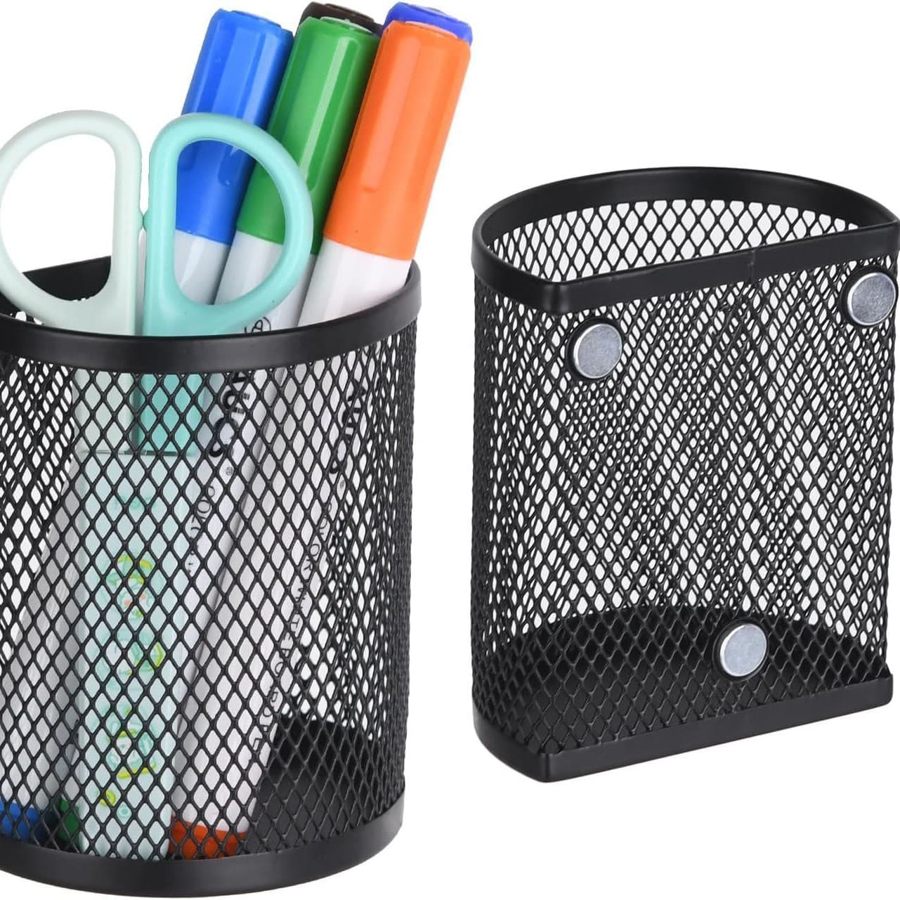 Home Storage Box Iron Magnetic Pen Holder Multi-Compartment Storage Basket Refrigerator Magnetic Storage Basket Whiteboard Magnetic Pen Holder