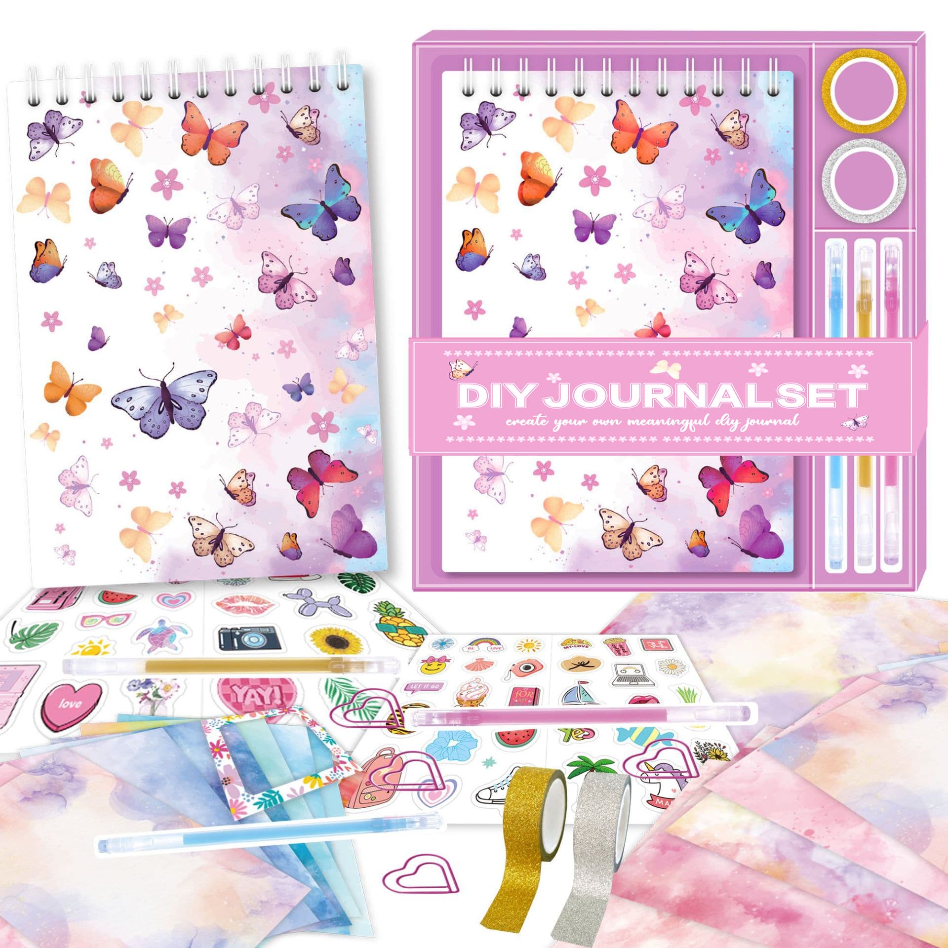 Amazon cross-border DIY JOURNAL SET diary scrapbook stickers children's DIY journal gift box set