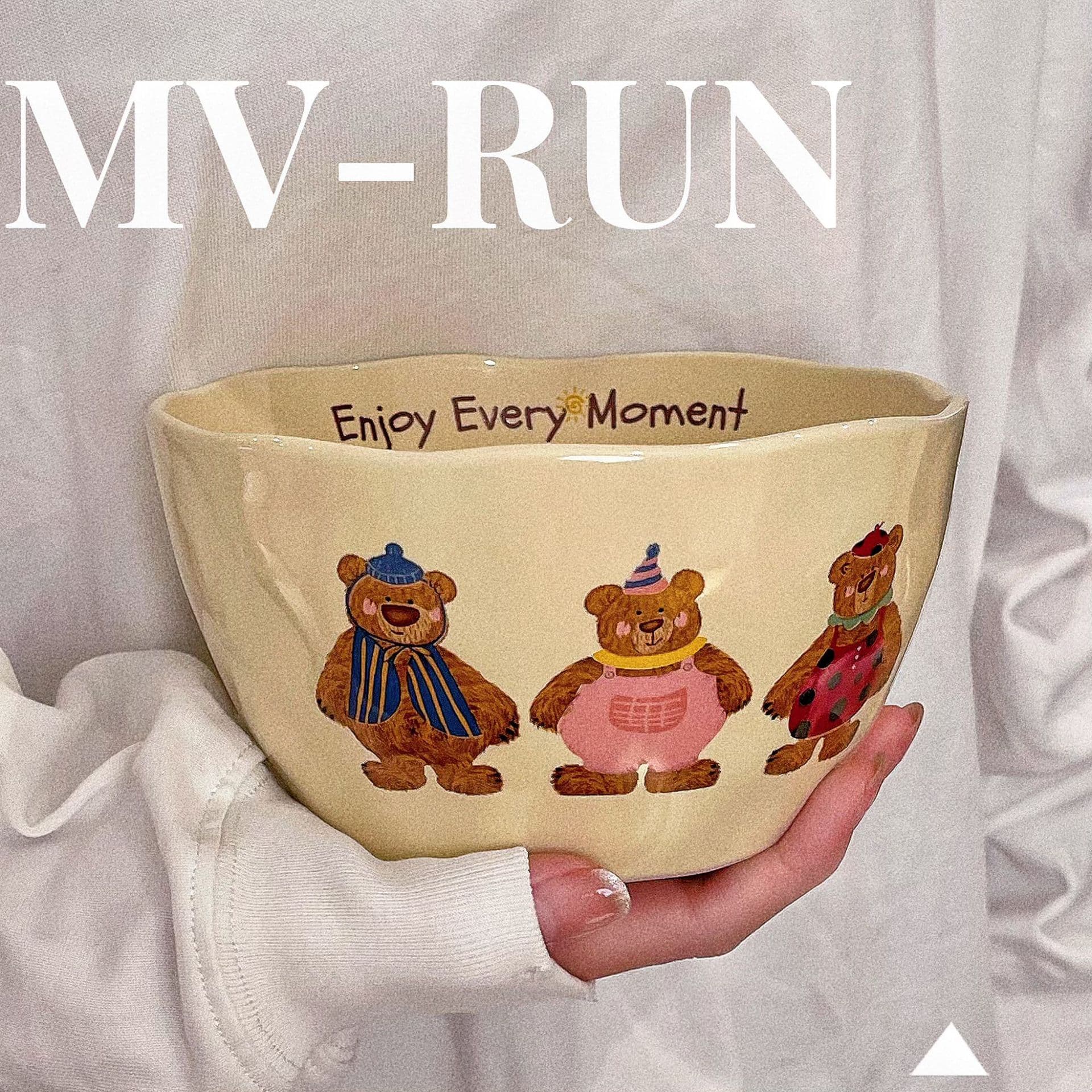 Adorable Modern Three Bears Ceramic Tableware Set, Rice Bowl and Plate Collection