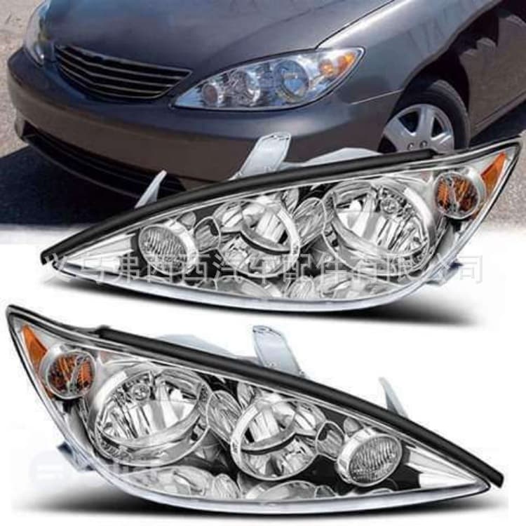 Car Lighting Part Compatible with Toyota Camry 2004-2005 US Version Headlight White Housing Yellow Lens