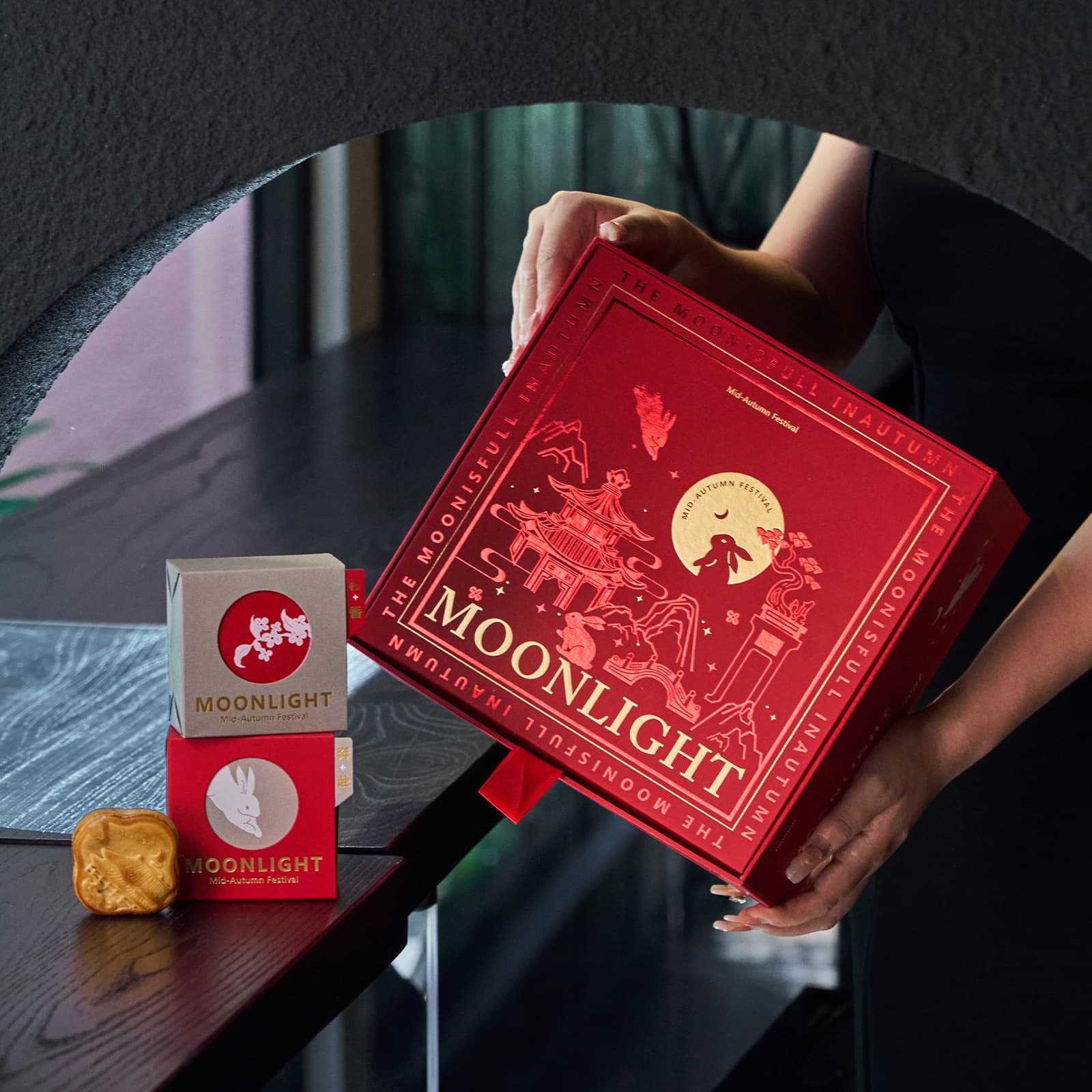2026 New Mid-Autumn Double-Layer Mooncake Gift Box Packaging, Premium Lava Custard Egg Yolk Pastry Box, Snow Skin Mooncake Empty Gift Box
