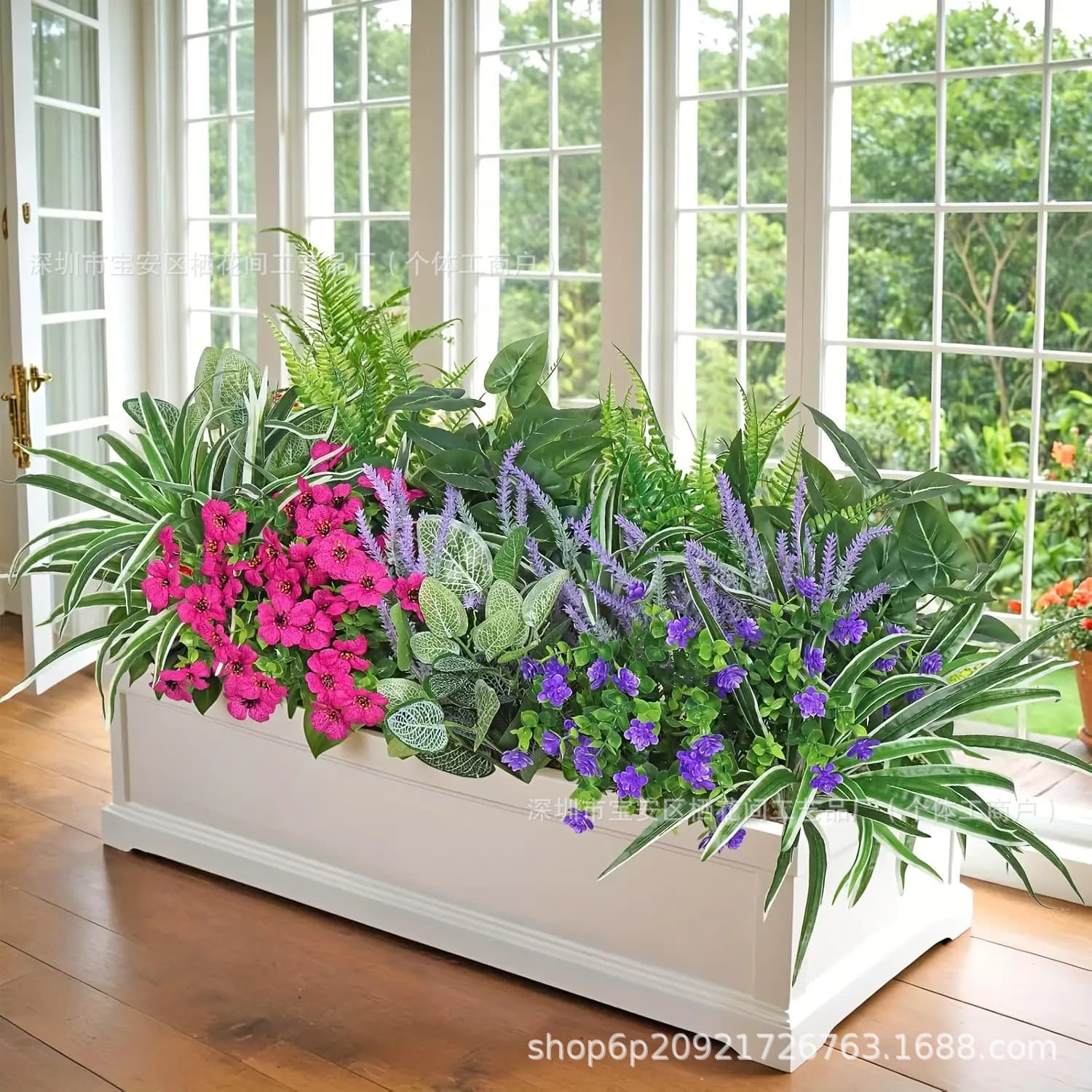 Cross-border Outdoor Artificial Simulation Flower 7-Head Foxtail Grass Fake Plant Decoration for Outdoor Window Shrubs Plastic
