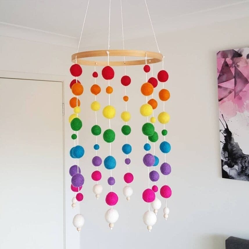New Nordic Style Pompom Wind Chime Bed Bell Children's Room Decoration Living Room Shop Decoration Photography Prop E18