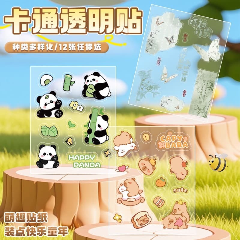 Cute Capybara Sticker Set - 100 Sheets of Kawaii Capybara Stickers for Kids, Girls, Decorative Stickers for Scrapbooking, Journaling, and DIY Crafts