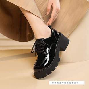 Loafers Women JK Uniform Shoes Lace-up Leather Shoes Women College Style Thick Round Toe Chunky Heel High Heel Single Shoes Women