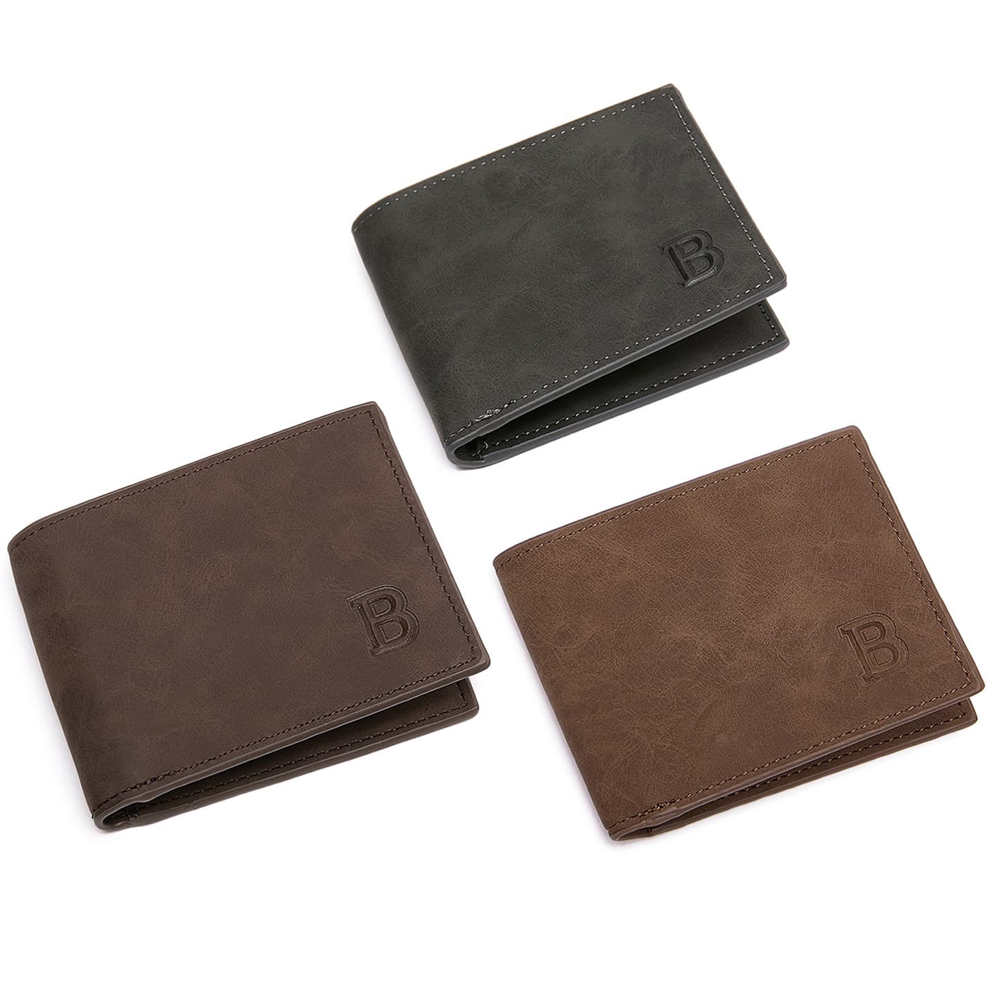 New Cross-Border Fashion Men's Short Wallet Retro Frosted Wallet with Multiple Card Slots Directly Supplied by Foreign Trade Manufacturers