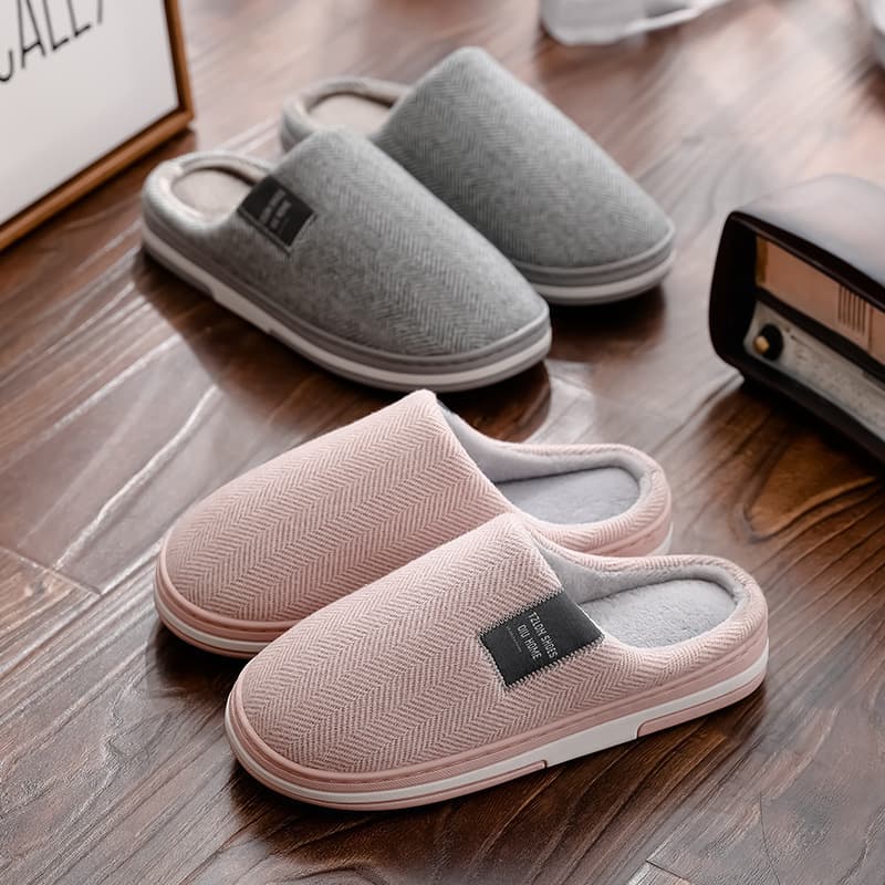 Cross-border Wholesale Cotton Slippers, Extra Large Size Men's Winter Home Anti-Slip Wear-Resistant Warm Plush Slippers for Women