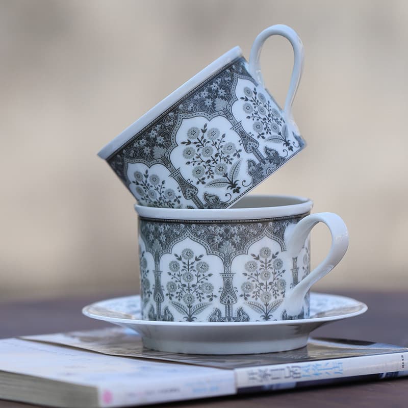 Ceramic coffee cup and saucer Turkish style latte art cup Afternoon tea cup French retro mug custom LOGO