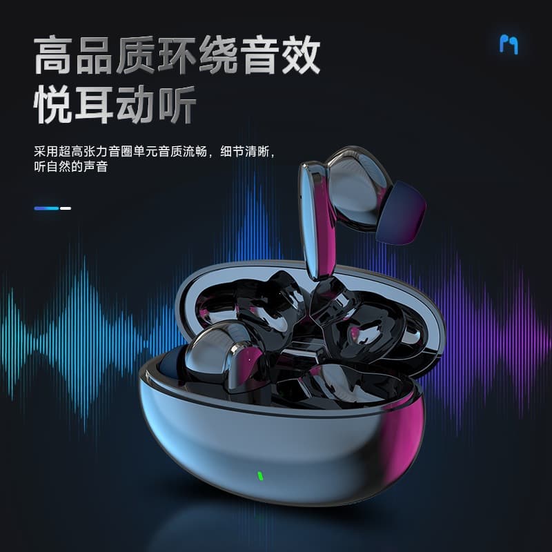 5.3 chip Bluetooth earphones, 24-hour long battery life, wireless earphones, HiFi stereo sound, touch control, power bank function.