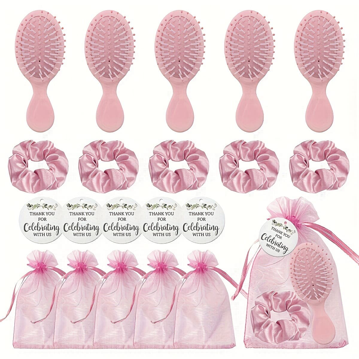 Cross-border hot selling spa party massage comb colon hair band organza bag thank you card party overnight birthday wedding
