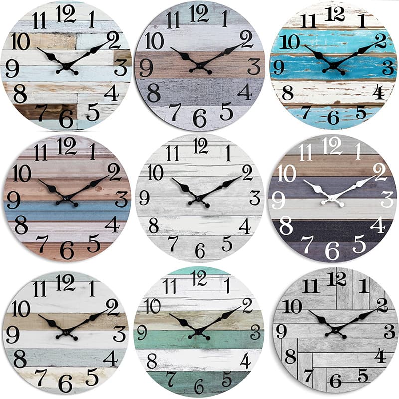 10-Inch Minimalist Wooden Wall Clock Creative Digital Silent Clock for Living Room Bedroom Decorative Clock European Style Round