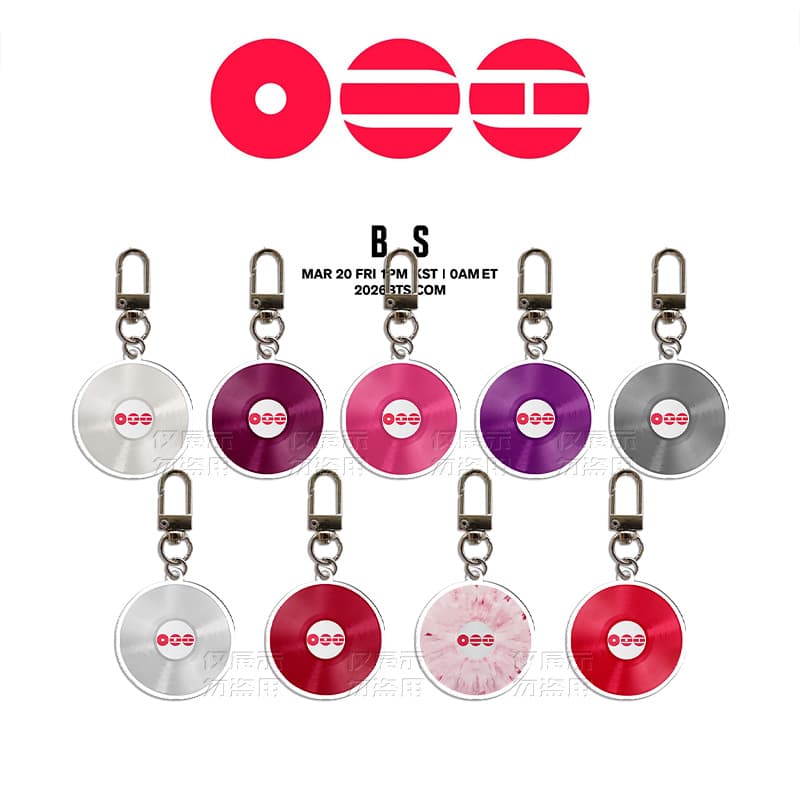 BTS New Album 'ARIRANG' Colored Vinyl, Acrylic CD Keychain Pendant Merch JK V