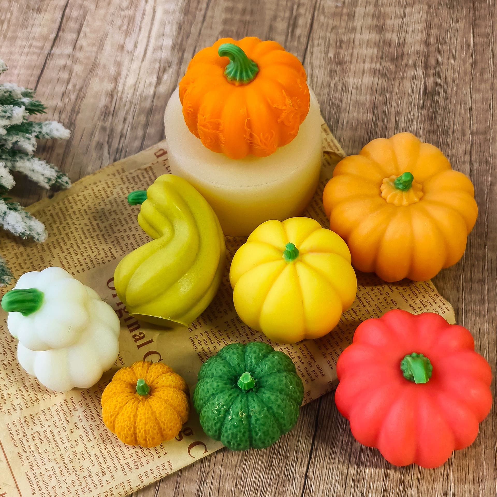 Simulated Pumpkin Shape Candle Silicone Mold DIY Pumpkin Handmade Soap Aromatherapy Plaster Diffuser Stone Ornament Mold