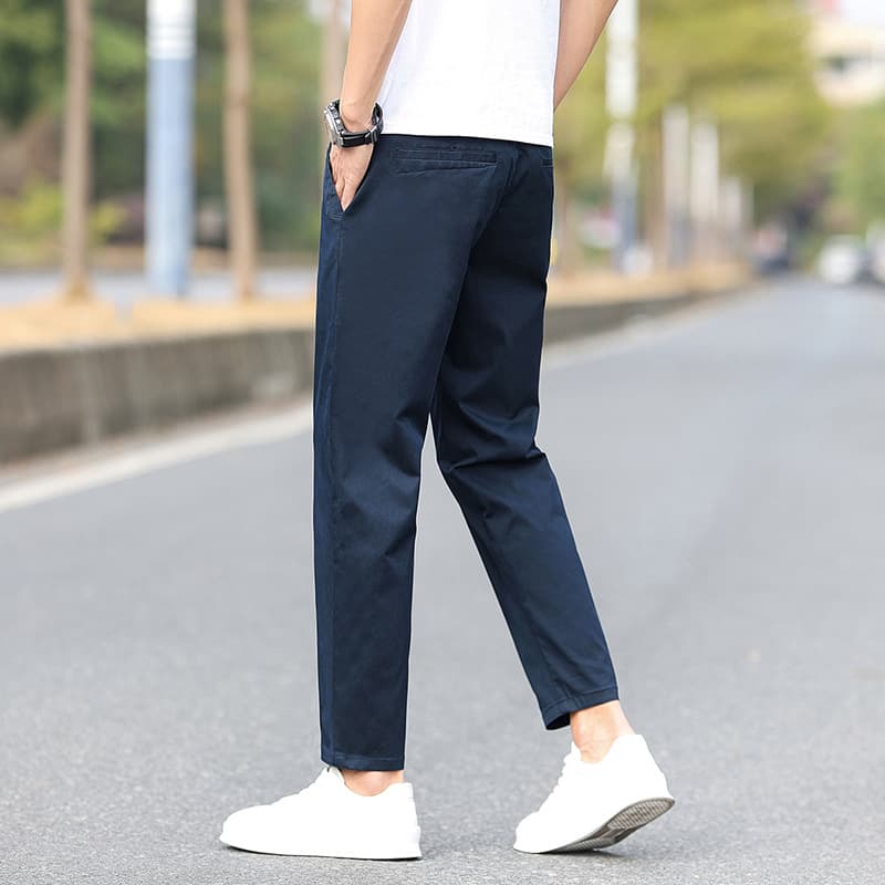 Douyin popular mid-waist slim nine-point pants for men and youth men's pants summer thin men's casual pants