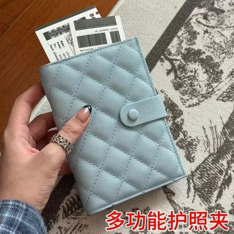 Passport Wallet All-in-One Korean Style Minimalist Travel Passport and Ticket Organizer Slim Compact Women's Wallet