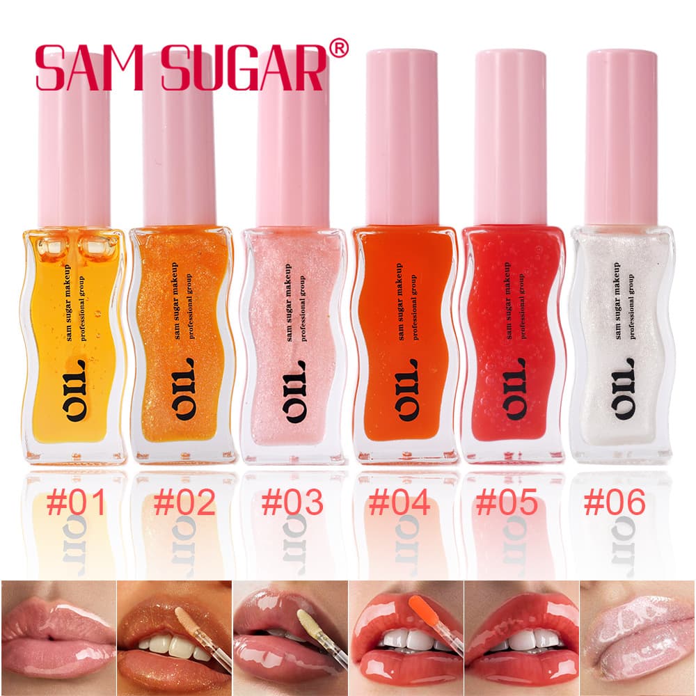 SAM SUGAR Fruit Honey Essence Lip Oil - Long-Lasting Moisture, Lip Line Reduction, Lip Care, Transparent Pearly Lip Gloss