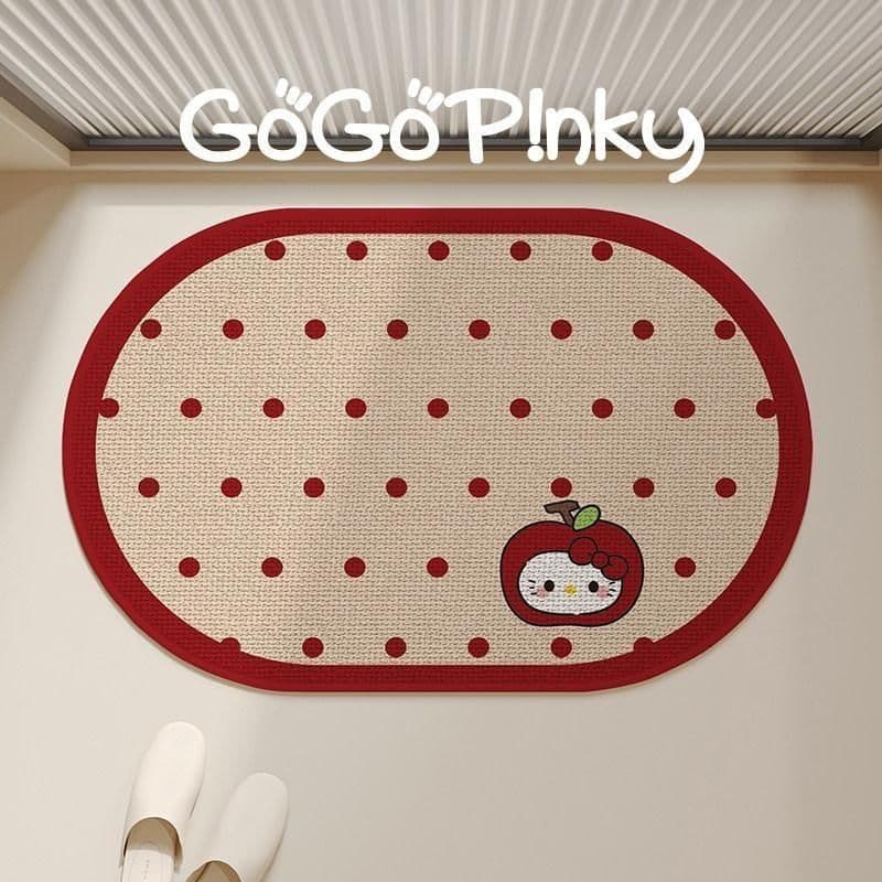 Hello Kitty Bathroom Mat, Toilet Shower Room Entrance Water-Absorbing Floor Mat, Anti-Slip Stain-Resistant Carpet Foot Mat