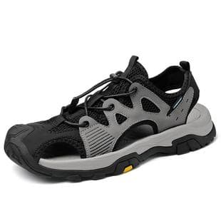 Shoes Beach Sandals for Men, 2026 New Summer Style, Hollow Breathable Sandals, Outdoor Closed Toe, Lightweight Non-Slip Soft Sole