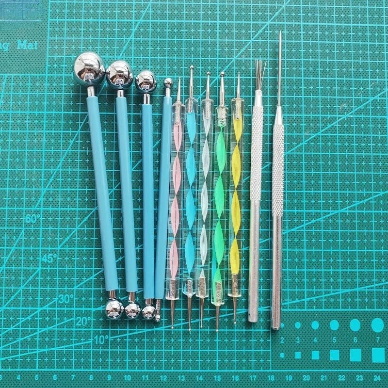 Cross-Border Pottery Tools 11-Piece Set Soft Clay Modeling Sculpting Pens Stainless Steel Ball-Point Pens Detail Needles Clay Sculpting