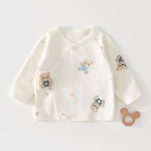 0-3 Months Newborn A-Class Pure Cotton Seamless Half-Back Shirt, Spring/Fall Thin Style, Baby Top, Monk Style, Summer