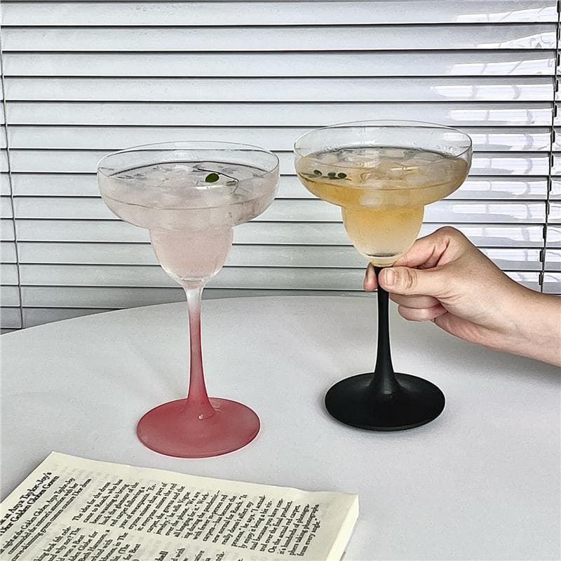 Frosted Pink Margarita Glass Bar Cocktail Glass Glass Cup Goblet Champagne Glass Trendy Bubble Wine Glass