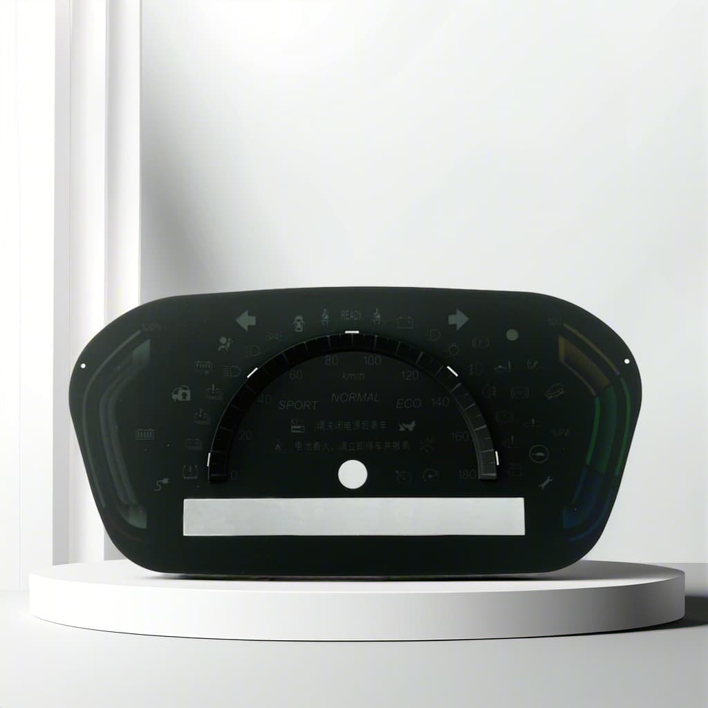 Automotive dashboard overlays, dial panels, tachometer display indicator panels, automotive dial paper production