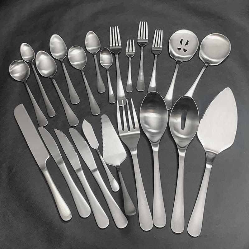 1010 series stainless steel steak knife, fork and spoon, hotel sanded round spoon, bread knife, cake spatula, public spoon, serving spoon