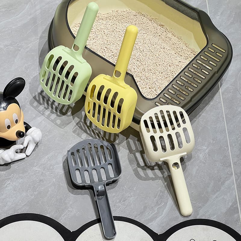 Large Cat Litter Scoop, Long Handle Cat Litter Box Cleaning Tool, Big Hole Tofu Cat Litter Scoop