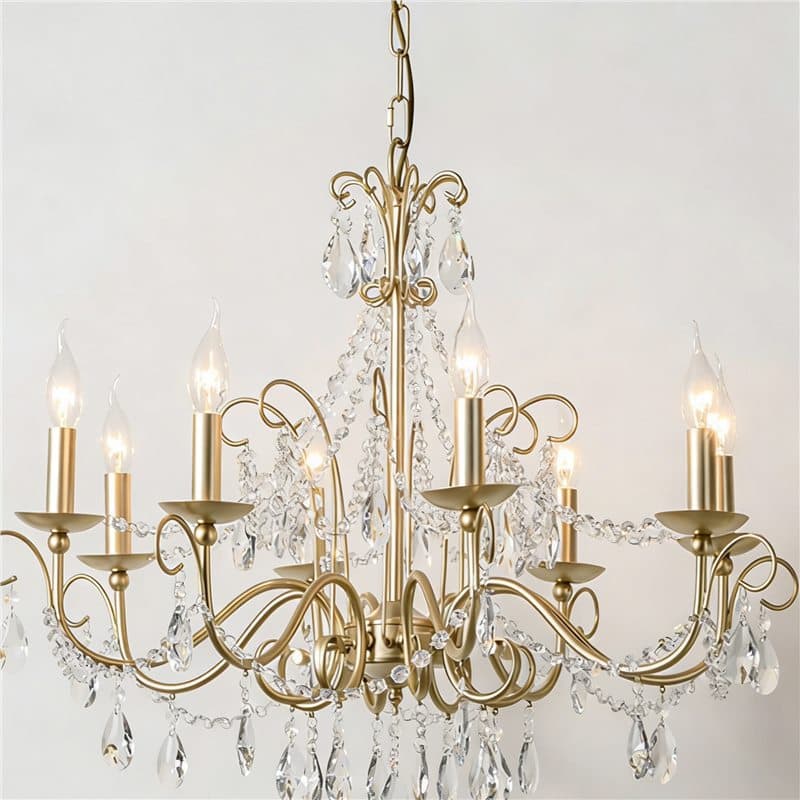 American-style chandelier for living room and dining room, rustic creative personality lighting, simple luxury bedroom crystal lamp