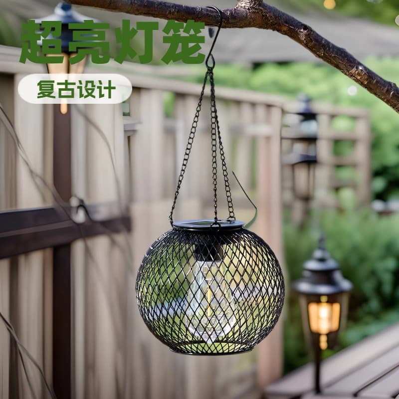 Cross-border Amazon Solar Outdoor Courtyard Lights, Waterproof Hollow Hanging Lamps for Garden Homestay Landscaping