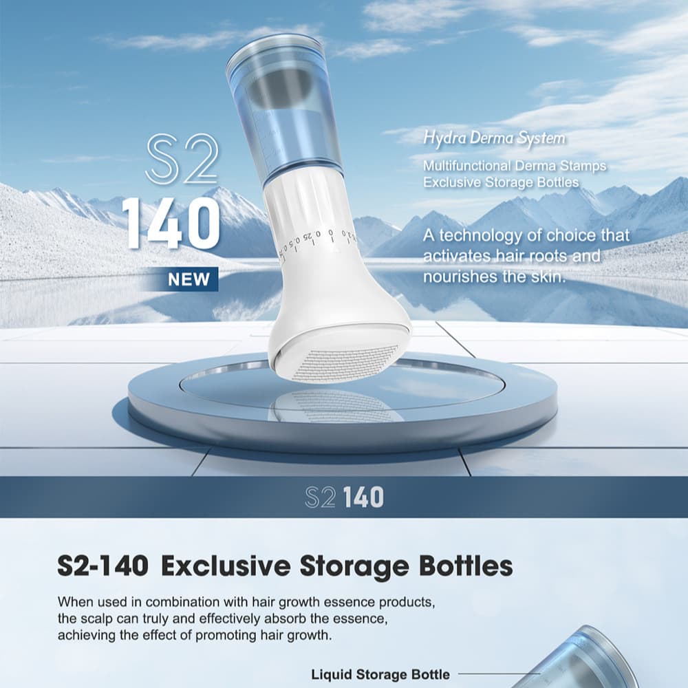 S2-140 microneedle roller can adjust the length of the needle and can press the liquid to seal hair growth and nourishing wet compress cotton pads