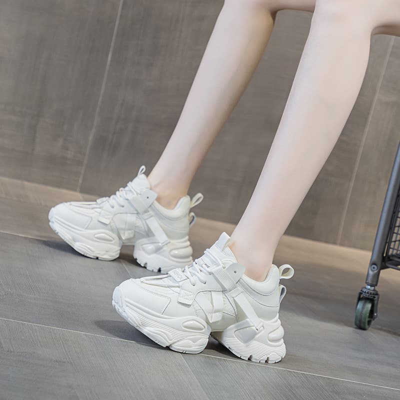 Dad Sneakers Women 2026 New Style Air Cushion Thick Sole Height Increasing Shoes Sports Casual Shoes Women Techwear Dance Shoes