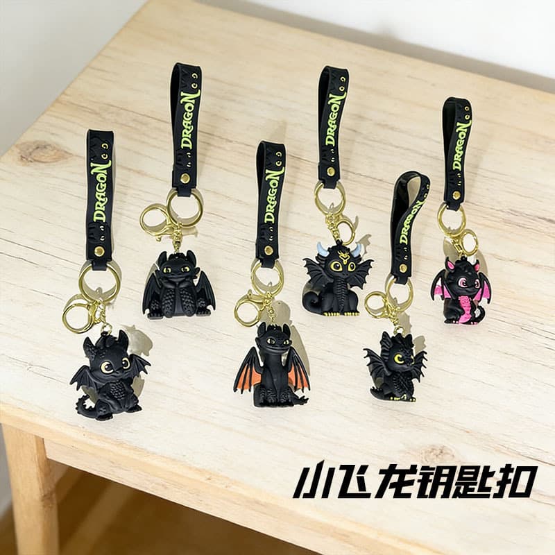How to Train Your Dragon's Flying Toothless Keychain Cute Black Little Flying Dragon School Bag Pendant Small Ornaments Graduation Season